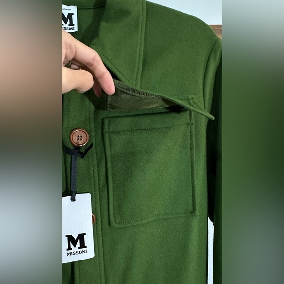 NWT M Missoni Fleeced Wool Blend Green Long Sleeve Jumpsuit IT 40 (US 4) - Picture 3 of 14